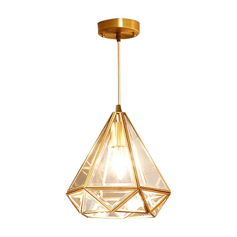 Triangelformade hängande lampor i glas