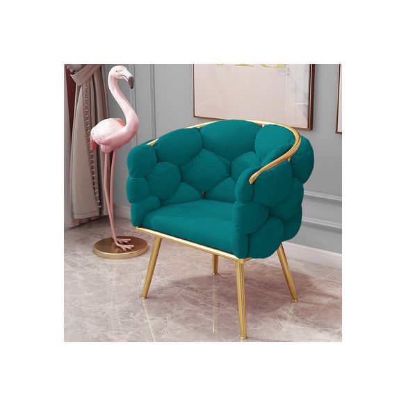 Scandinavian Velvet Armless Dining Chair Klädd enkelstol med fast rygg