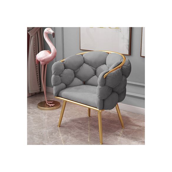 Scandinavian Velvet Armless Dining Chair Klädd enkelstol med fast rygg