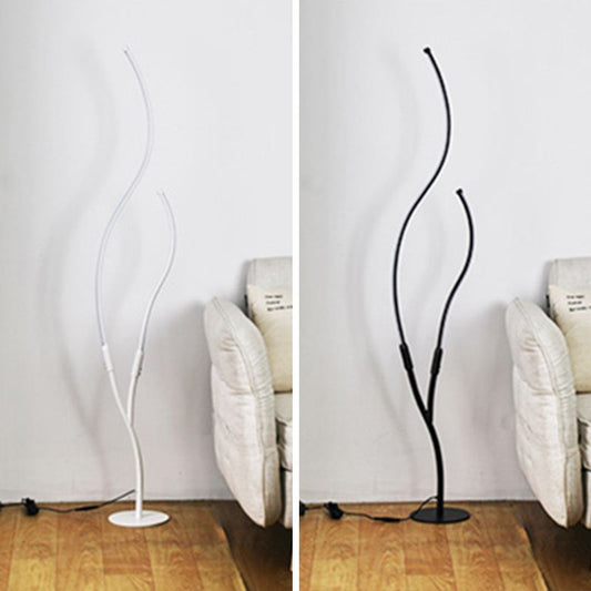 2-Light Black Modernism Golvlampa Metallic Unik LED-golvlampa