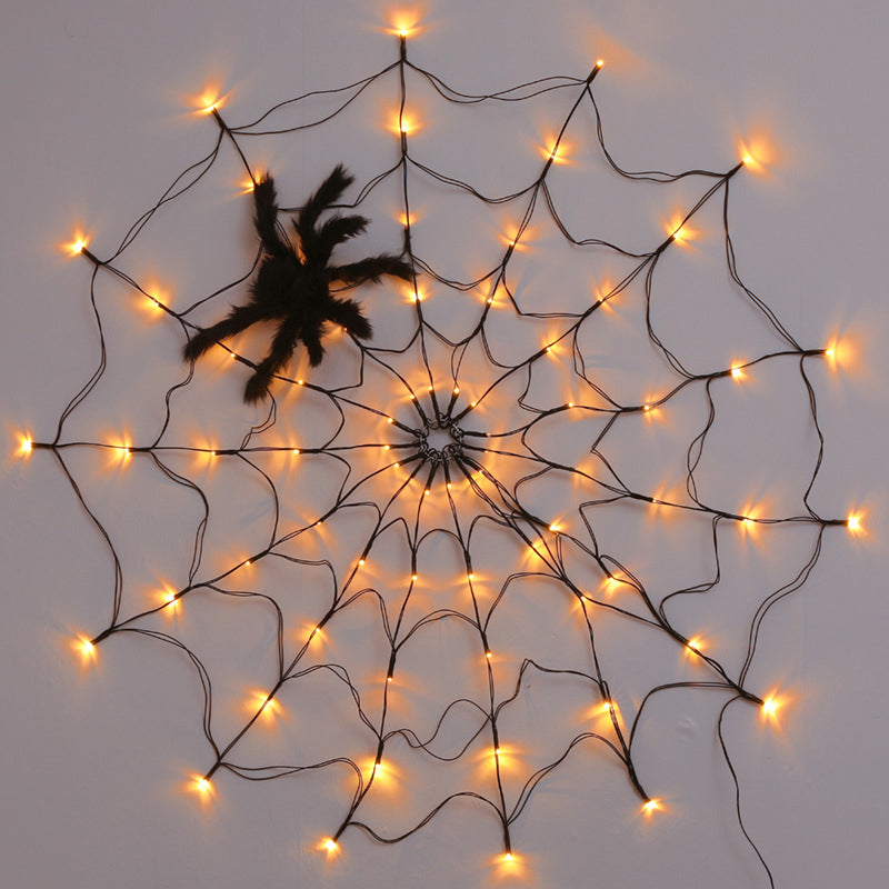 Halloween dekorativ belysning Spider Web LED-belysning