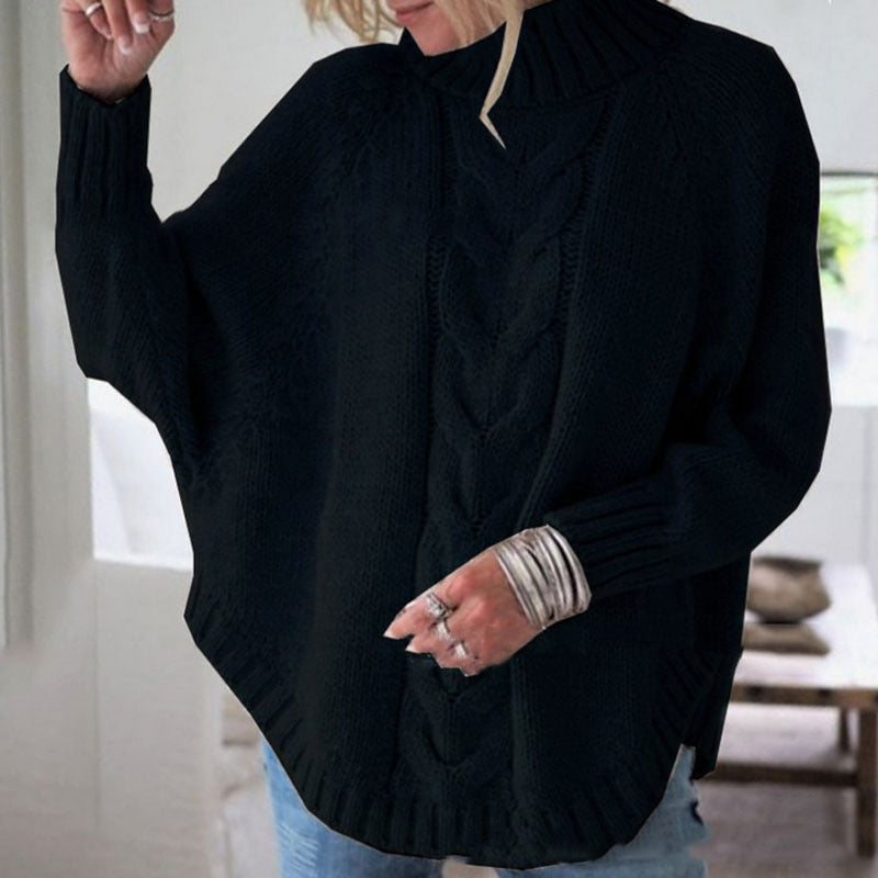 Flozio - Stickad Turtleneck-tröja för kvinnor