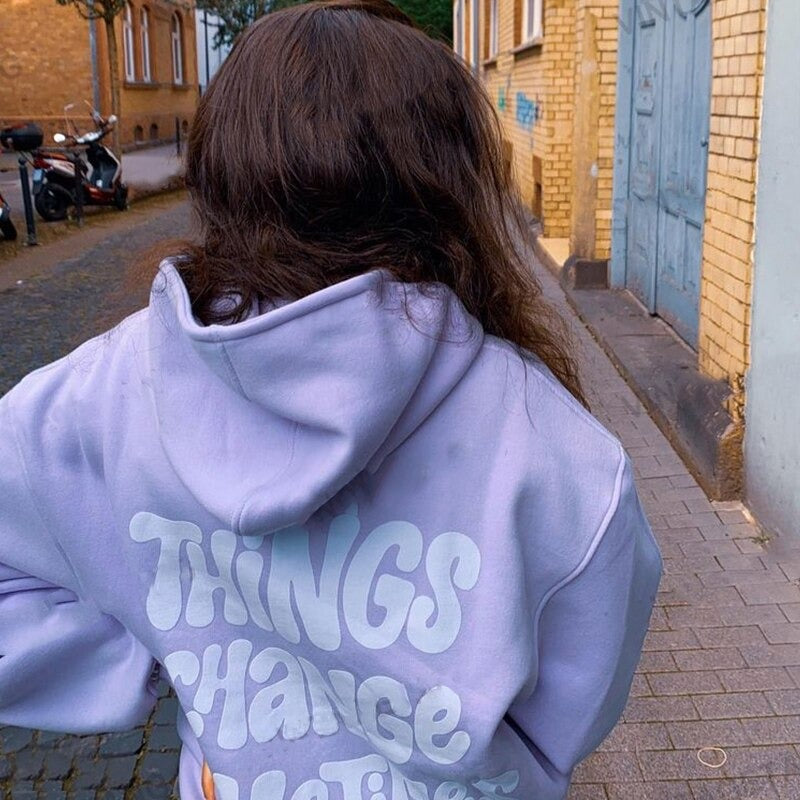 DELLA Hoodie med oversized tryck